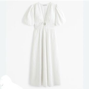 Abercrombie White Textured Maxi Dress